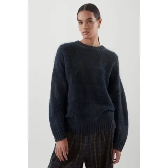 COS Oversized Checked Wool Sweater - Picture 2 of 5